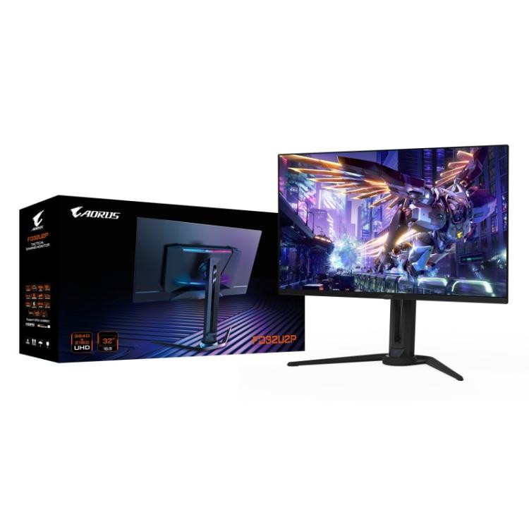 GIGABYTE - AORUS Monitor de juegos OLED FO32U2P de 32” - 3840 x 2160 (UHD), 240Hz, 0.03ms, 250 cd/m², KVM, FreeSync Premium Pro,