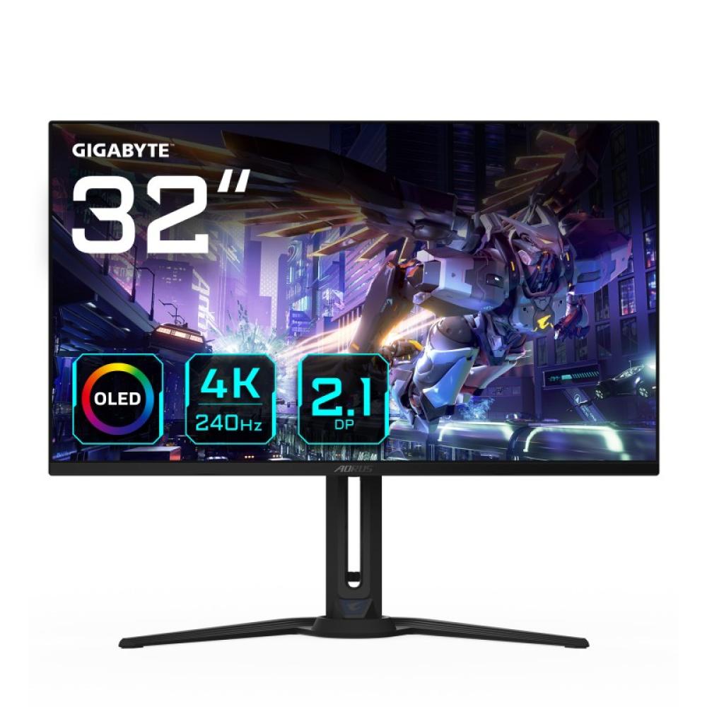 GIGABYTE - AORUS Monitor de juegos OLED FO32U2P de 32” - 3840 x 2160 (UHD), 240Hz, 0.03ms, 250 cd/m², KVM, FreeSync Premium Pro,