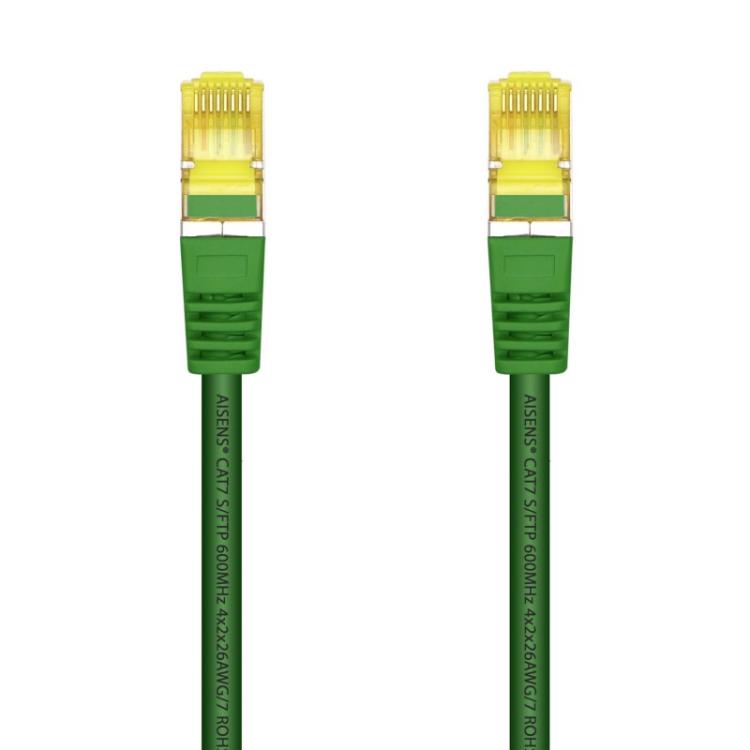 AISENS - Cable De Red Latiguillo RJ45 LSZH Cat.7 600 MHz S/FTP PIMF AWG26, Verde, 0.5 m