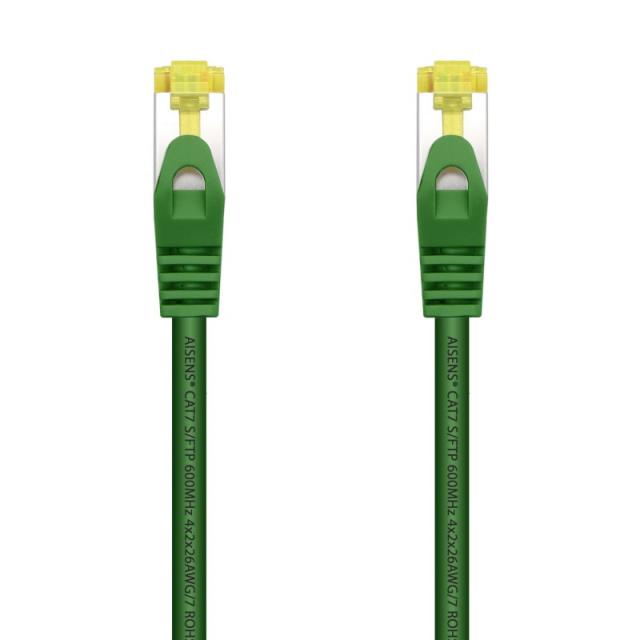 AISENS - Cable De Red Latiguillo RJ45 LSZH Cat.7 600 MHz S/FTP PIMF AWG26, Verde, 0.5 m