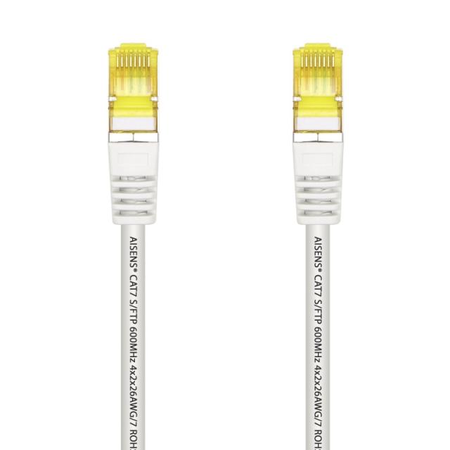AISENS - Cable De Red Latiguillo RJ45 LSZH Cat.7 600 MHz S/FTP PIMF AWG26, Blanco, 0.5 m