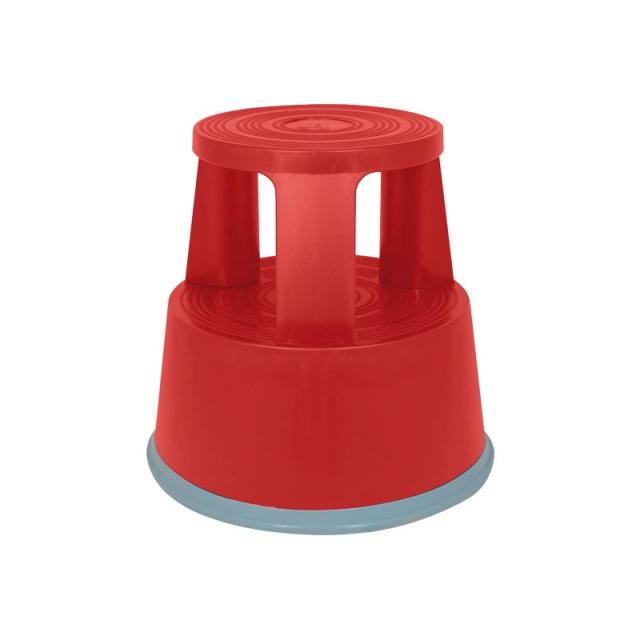 A - SERIES - TABURETE PP 2 PELDAÑOS C/RUEDAS A-SERIES ROJO