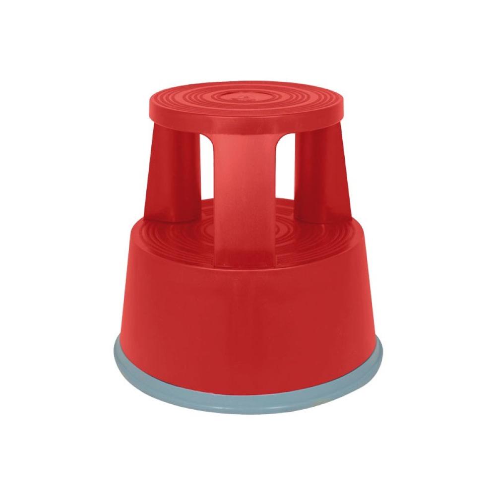 A - SERIES - TABURETE PP 2 PELDAÑOS C/RUEDAS A-SERIES ROJO