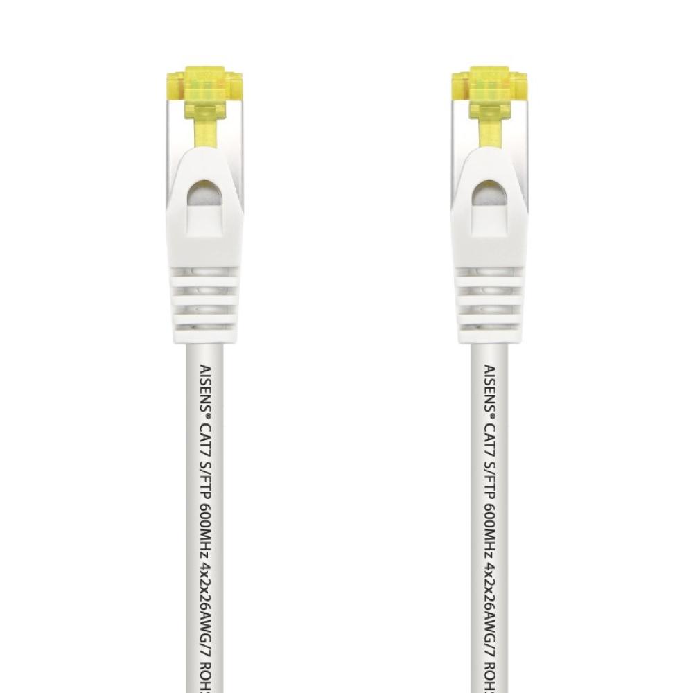 AISENS - Cable De Red Latiguillo RJ45 LSZH Cat.7 600 MHz S/FTP PIMF AWG26, Blanco, 25 cm
