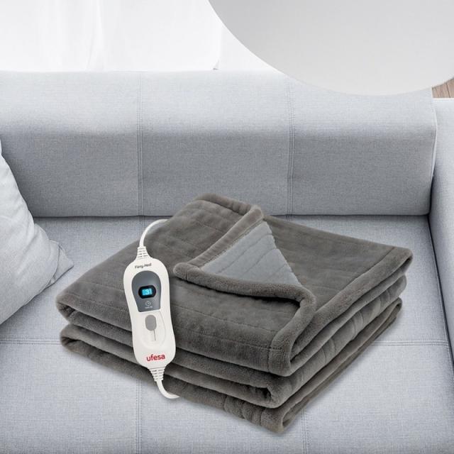 Ufesa - Softy Fleece Manta eléctrica 120 W Gris