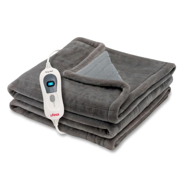 Ufesa - Softy Fleece Manta eléctrica 120 W Gris
