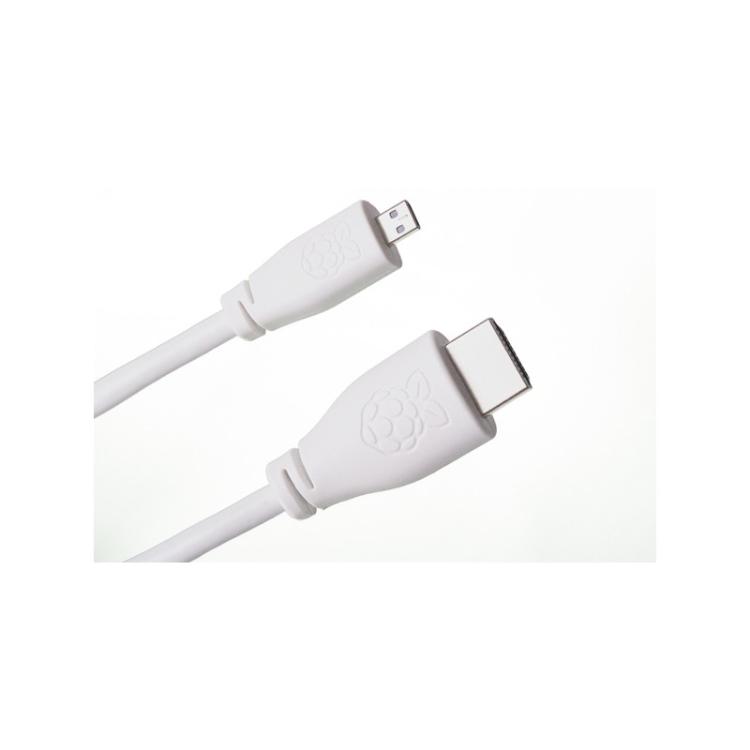 Raspberry Pi - T7689AX cable HDMI 1 m HDMI tipo A (Estándar) HDMI tipo D (Micro) Blanco