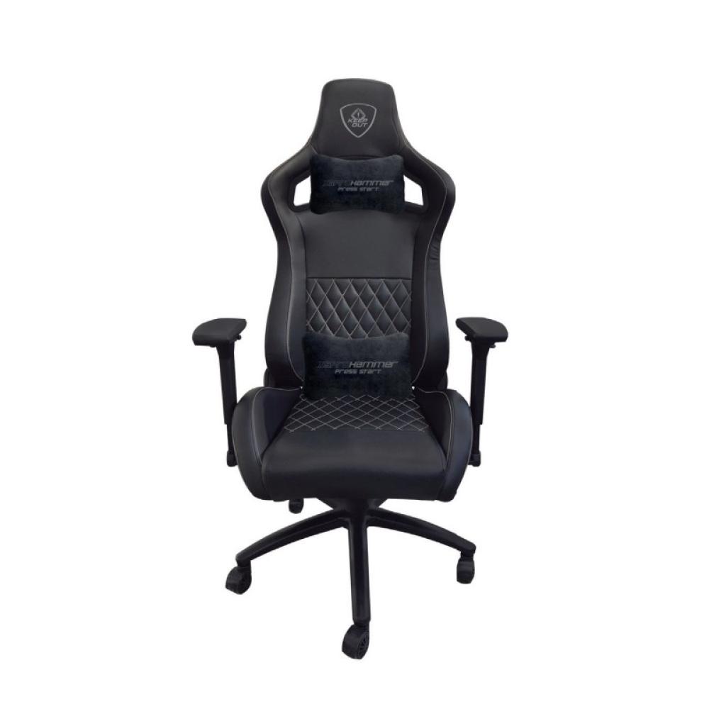 KeepOut - XSPROHAMMER Silla para videojuegos universal Asiento acolchado Negro, Gris