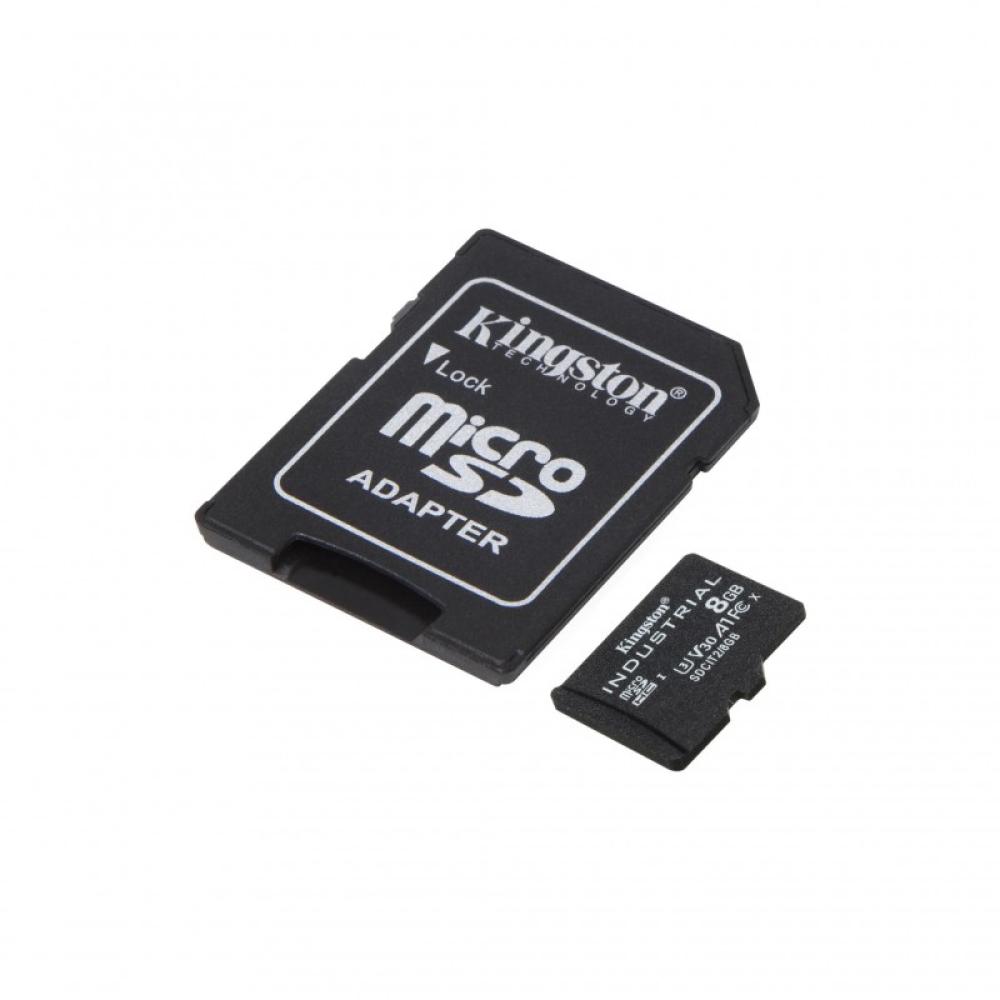 Kingston Technology - Tarjeta 8GB microSDHC Industrial C10 A1 pSLC + adaptador SD