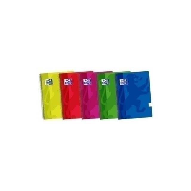Oxford - BLOCK OXF.SCH.PP Fº 80h LISO COL.(5) - Pack de 5 unidades