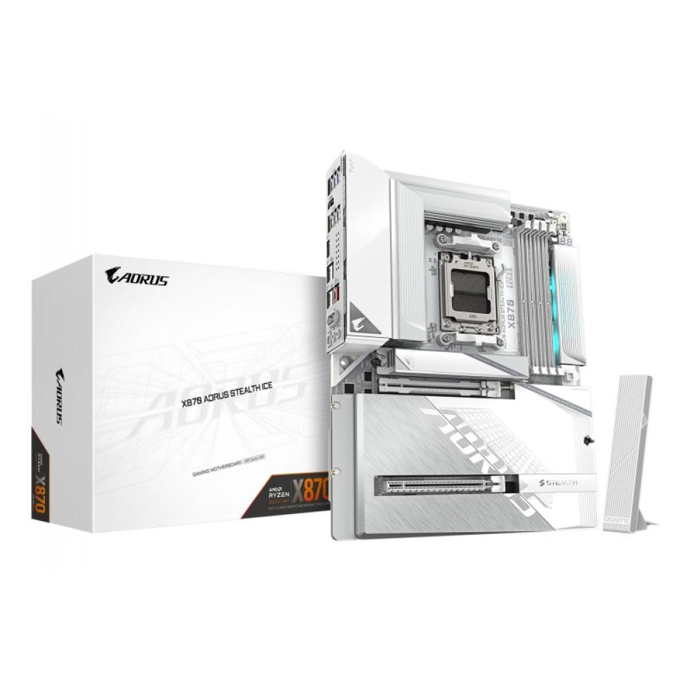 GIGABYTE - X870 AORUS STEALTH ICE Placa Base – Compatible con procesadores AMD Ryzen 9000, VRM digital de 16+2+2 fases, hasta 82