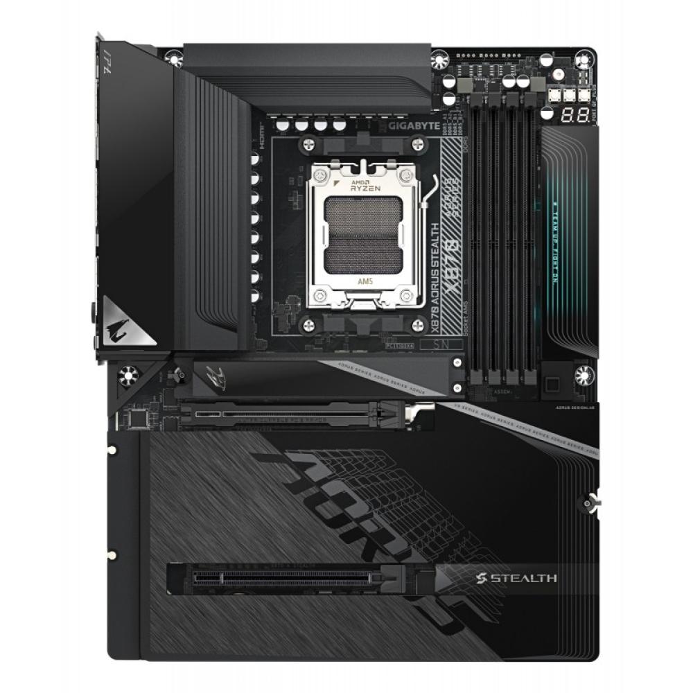 GIGABYTE - X870 AORUS STEALTH Placa Base - Compatible con procesadores AMD Ryzen 9000, VRM digital de 16+2+2 fases, hasta 8200MH