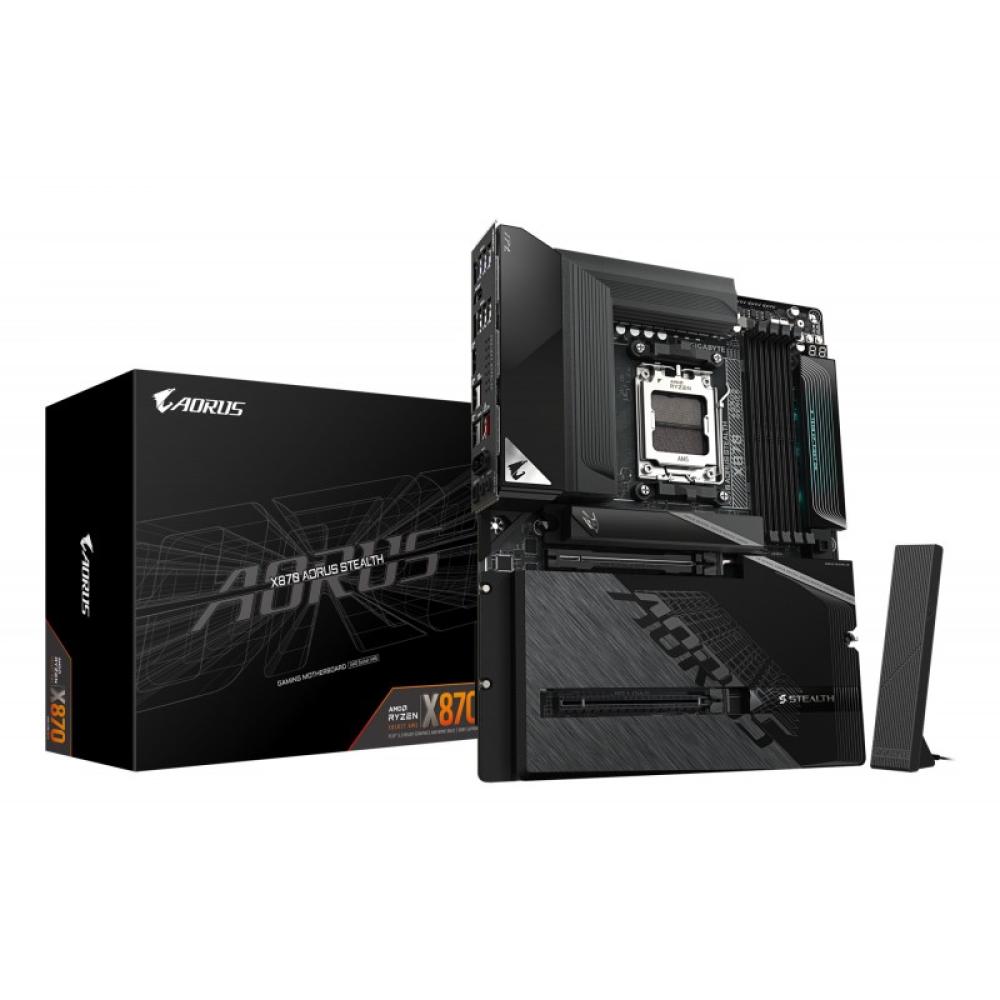 GIGABYTE - X870 AORUS STEALTH Placa Base - Compatible con procesadores AMD Ryzen 9000, VRM digital de 16+2+2 fases, hasta 8200MH