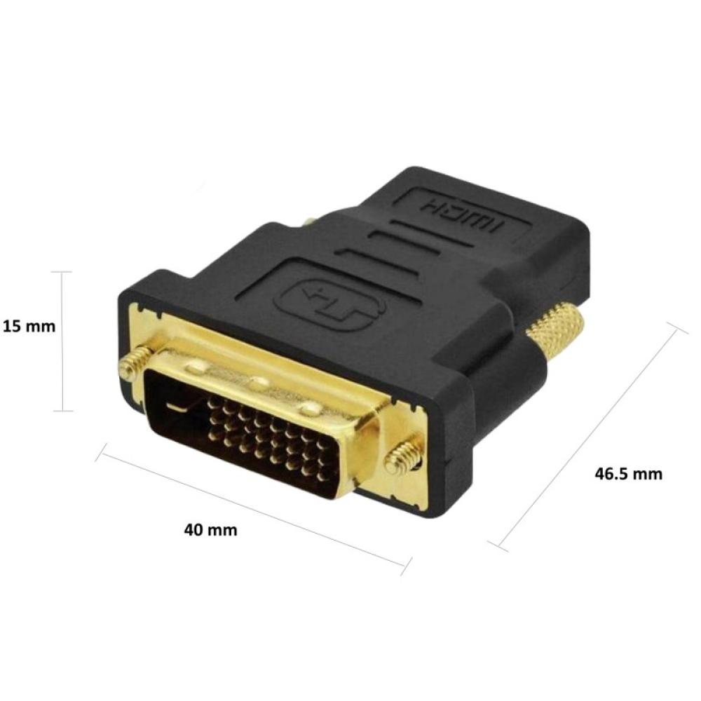 Ewent - EC1371 cambiador de género para cable DVI-D 24+1 HDMI Negro