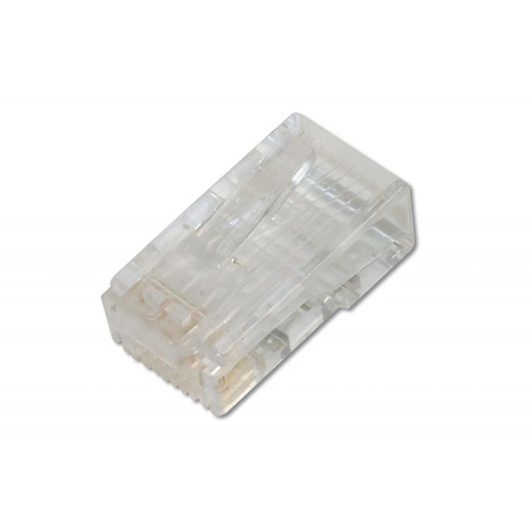 Digitus - Conector modular CAT 6 para cable redondo, sin apantallar, Conector de paso
