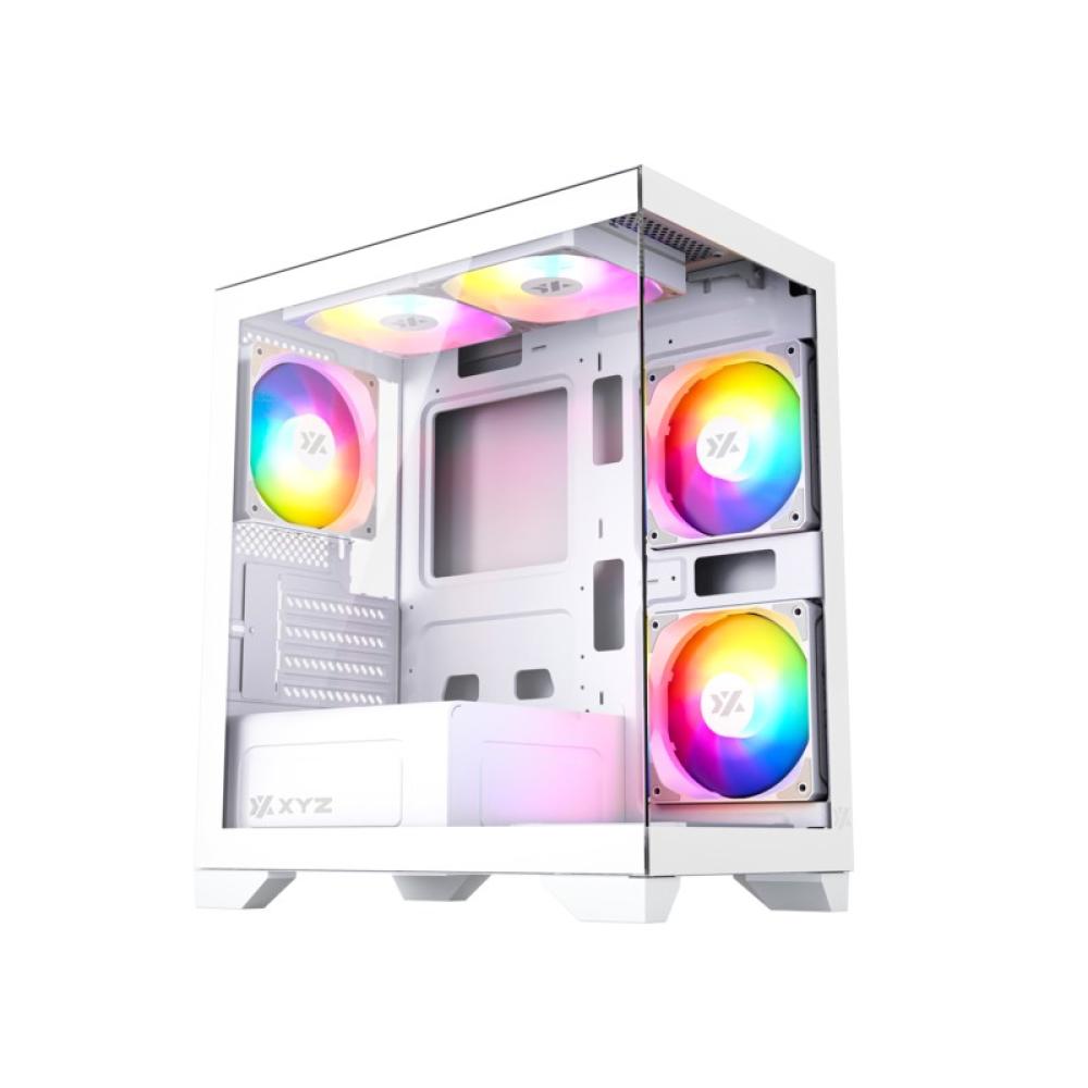 XYZ - TITANIUM VIEW LITE Cristal Templado, 6x Ventiladores A-RGB de 120 mm, PWM, Controlador Integrado, Diseño Panorámico 2D, Ti