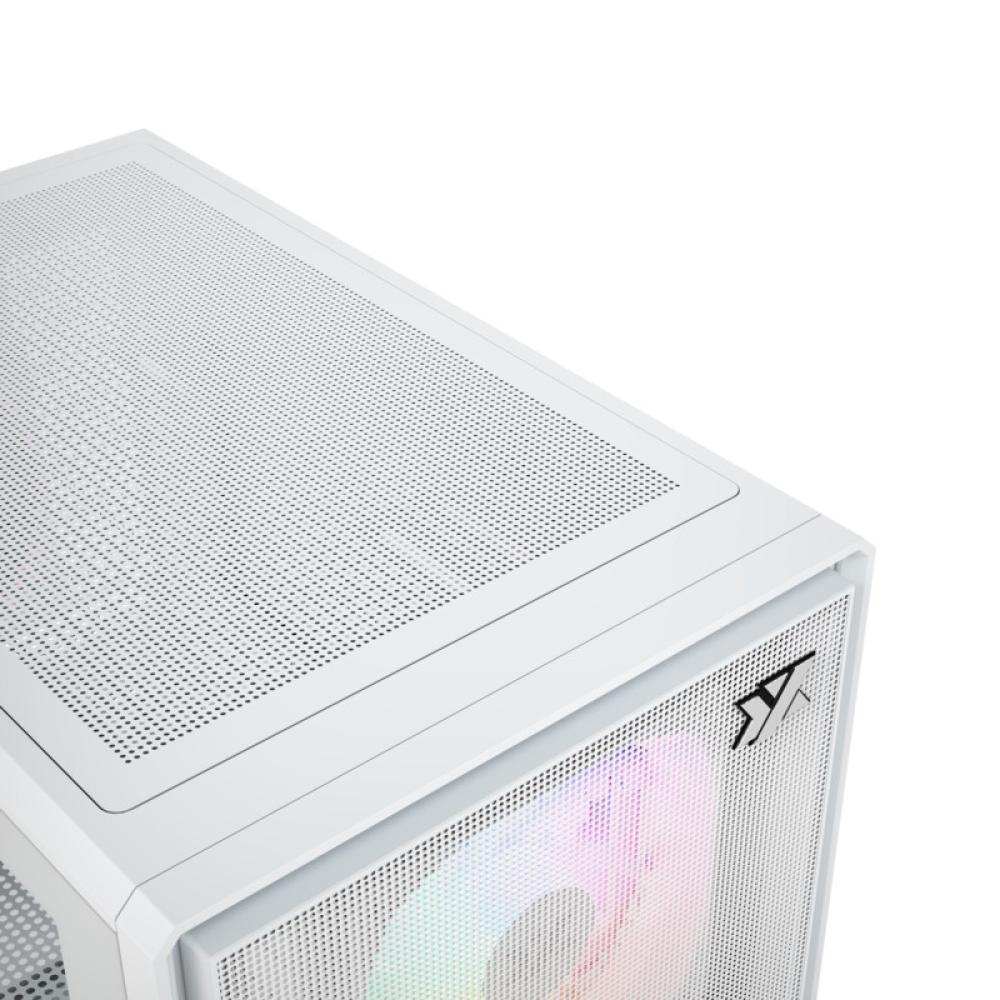 XYZ - ATOM, Cristal Templado, Malla, 3x Pulsar 120mm A-RGB, PWM, Tipo C, M-ATX, Blanca