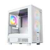 XYZ - ATOM, Cristal Templado, Malla, 3x Pulsar 120mm A-RGB, PWM, Tipo C, M-ATX, Blanca