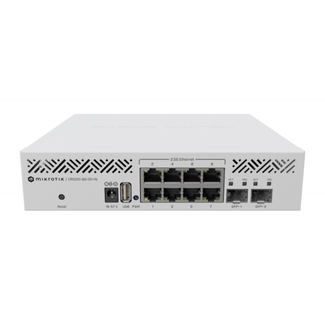 Mikrotik - CRS310-8G+2S+IN: L3 Smart Switch Gestionado 2.5G Ethernet (100/1000/2500) 1U Blanco