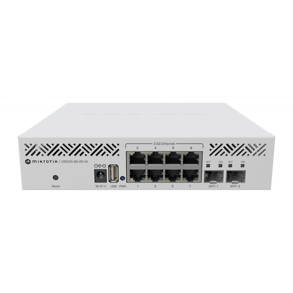 Mikrotik - CRS310-8G+2S+IN: L3 Smart Switch Gestionado 2.5G Ethernet (100/1000/2500) 1U Blanco