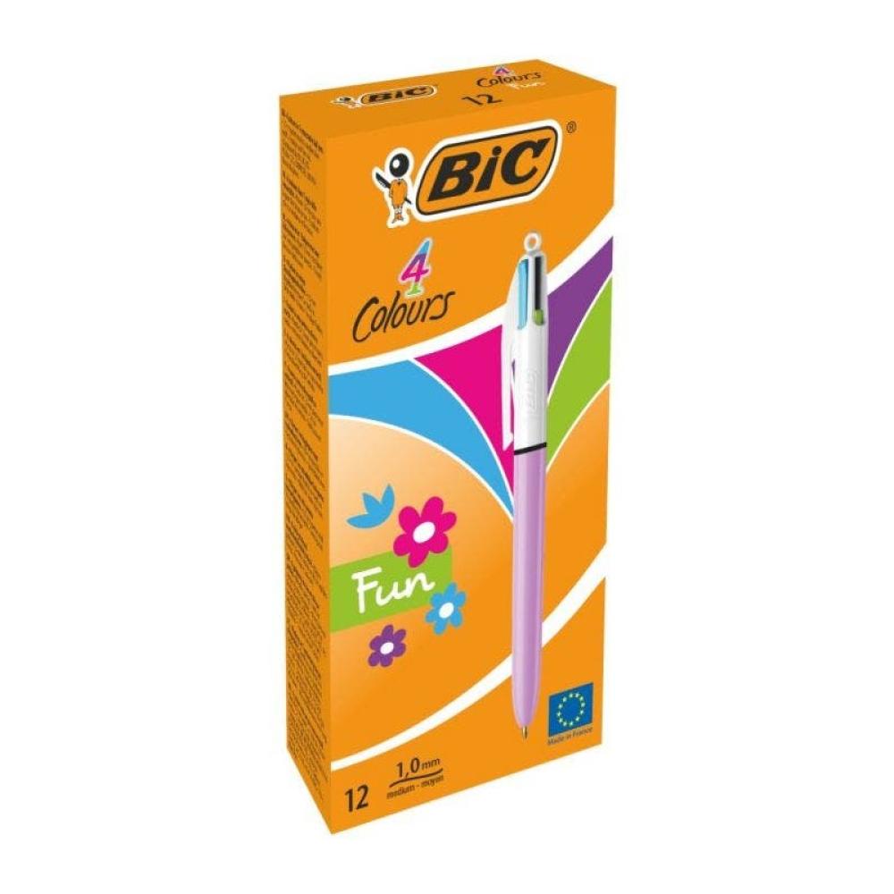 BIC - 503815 bolígrafo Verde, Rosa, Púrpura, Turquesa Bolígrafo de punta retráctil con pulsador 1 pieza(s)