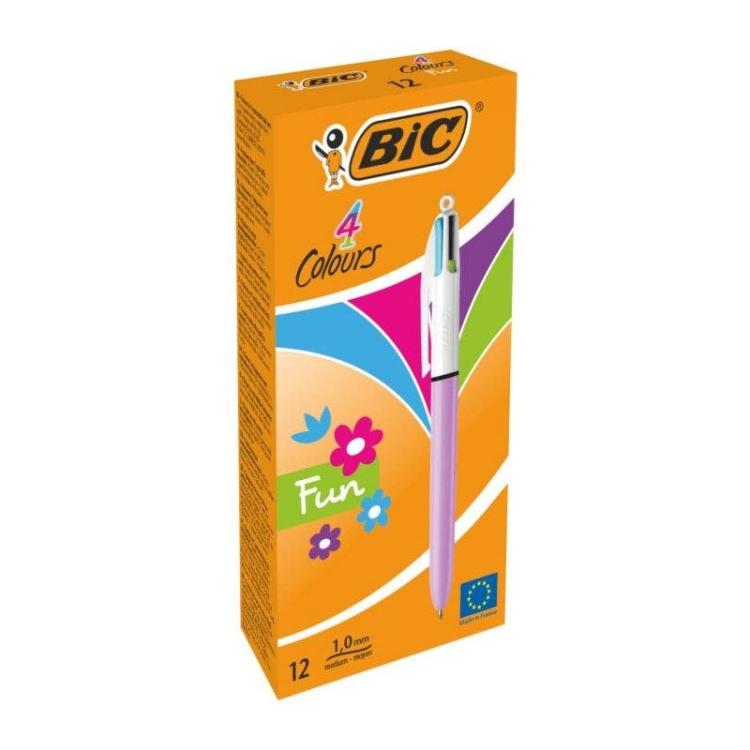 BIC - 503815 bolígrafo Verde, Rosa, Púrpura, Turquesa Bolígrafo de punta retráctil con pulsador 1 pieza(s)