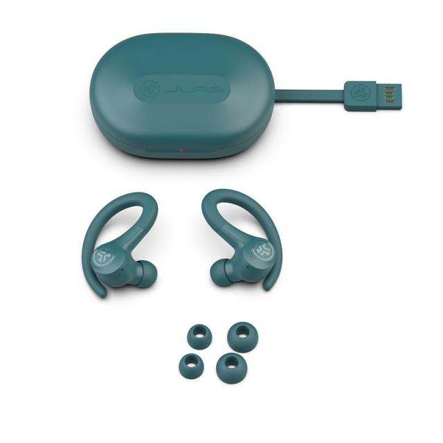 JLab - Go Air Sport Auriculares True Wireless Stereo (TWS) gancho de oreja Deportes Bluetooth Verde azulado
