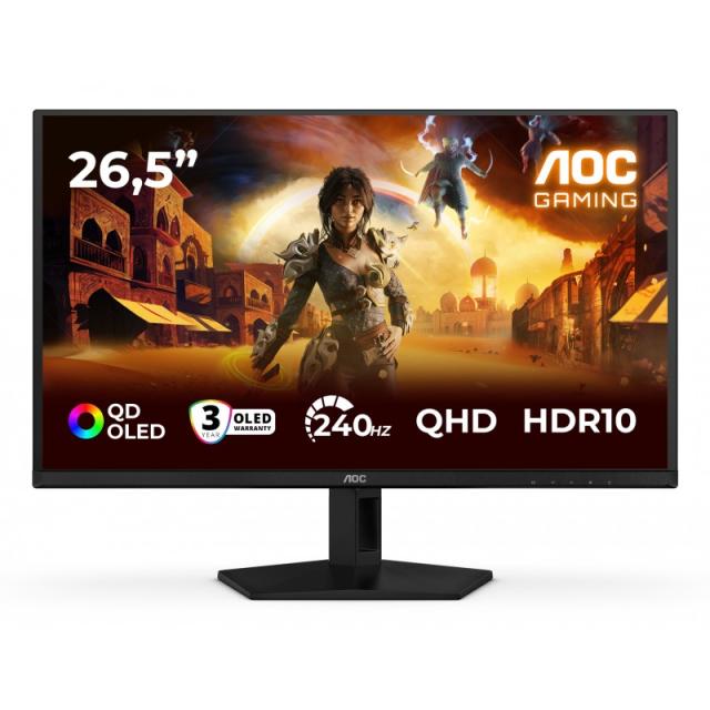 AOC - G4 Q27G41ZDF pantalla para PC 67,3 cm (26.5") 2560 x 1440 Pixeles Quad HD QD-OLED Negro, Rojo