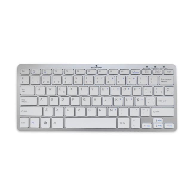 Bluestork - BS-KB-MICRO/BT/SP teclado Bluetooth QWERTY Español Plata, Blanco