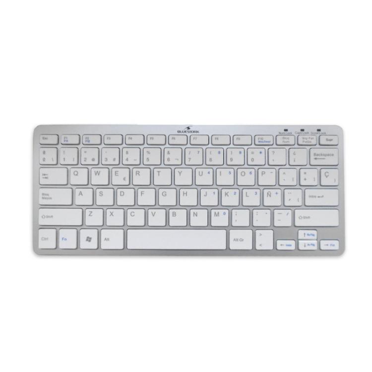 Bluestork - BS-KB-MICRO/BT/SP teclado Bluetooth QWERTY Español Plata, Blanco
