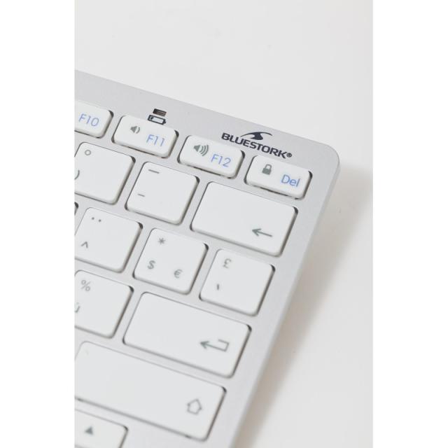 Bluestork - BS-KB-MICRO/BT/SP teclado Bluetooth QWERTY Español Plata, Blanco