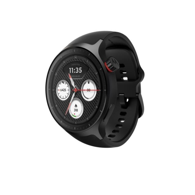 Motorola - Moto Watch 3,63 cm (1.43") OLED 47 mm Digital Pantalla táctil Negro GPS (satélite)