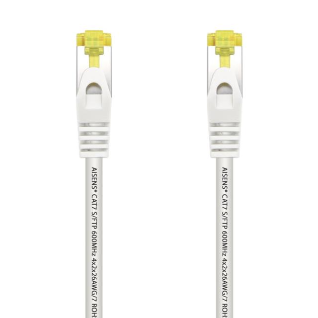 AISENS - Cable De Red Latiguillo RJ45 LSZH Cat.7 600 MHz S/FTP PIMF AWG26, Blanco, 2.0 m