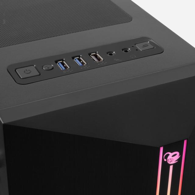 Deep Gaming - DEEPGAMING CAJA ATX A200 USB 3.2 GEN1 SIN FTE. ARGB + 1 VENTILADOR IRIS