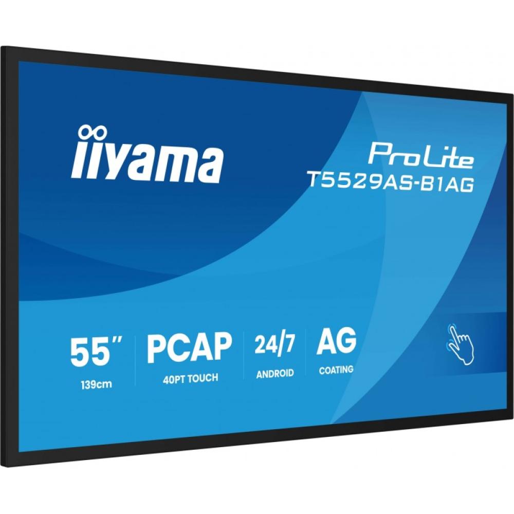 iiyama - T5529AS-B1AG pantalla de señalización Diseño de quiosco 138,7 cm (54.6") LED Wifi 450 cd / m² 4K Ultra HD Negro Pantall