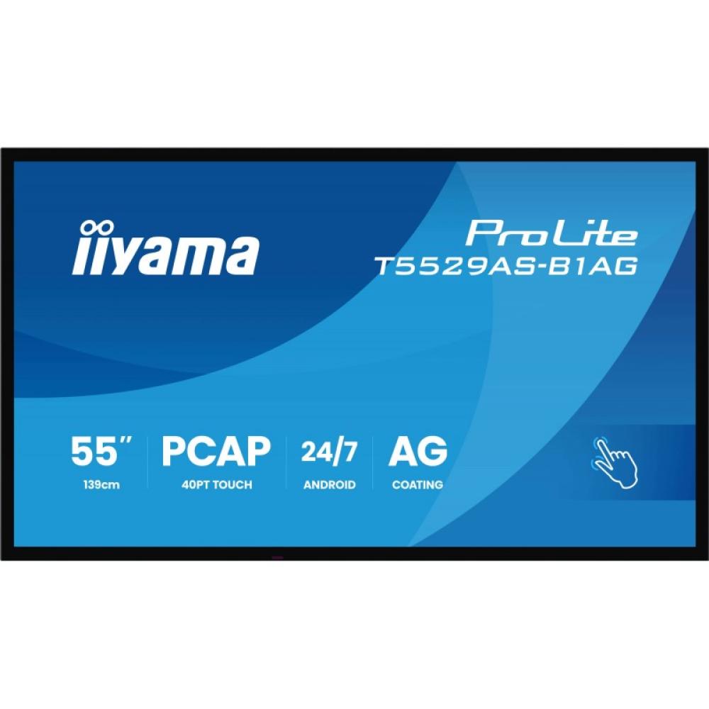 iiyama - T5529AS-B1AG pantalla de señalización Diseño de quiosco 138,7 cm (54.6") LED Wifi 450 cd / m² 4K Ultra HD Negro Pantall