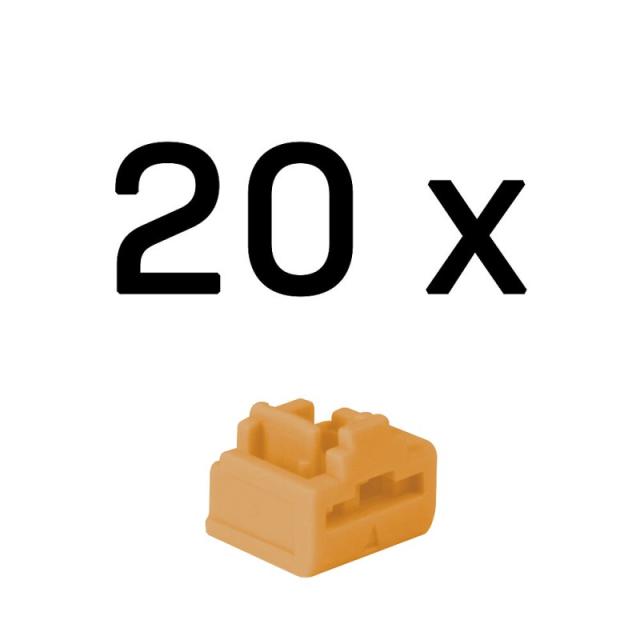 Lindy - 47898 bloqueador de puerto RJ-45 Naranja Acrilonitrilo butadieno estireno (ABS) 20 pieza(s)