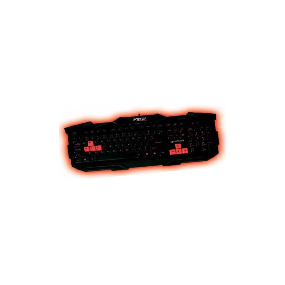 Approx - appWRATH teclado USB QWERTY Negro, Rojo