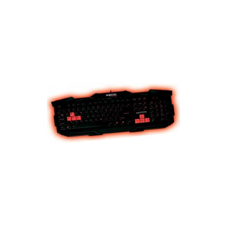 Approx - appWRATH teclado USB QWERTY Negro, Rojo