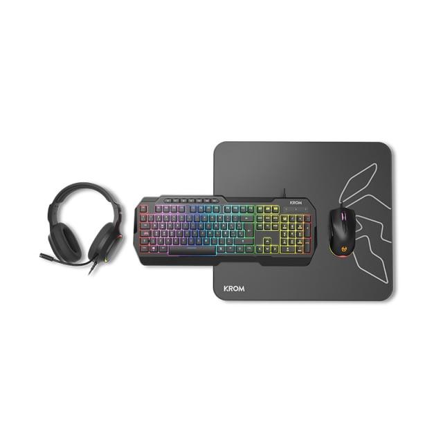 Krom - Kenta 4 in 1 RGB Gaming Kit, Negro