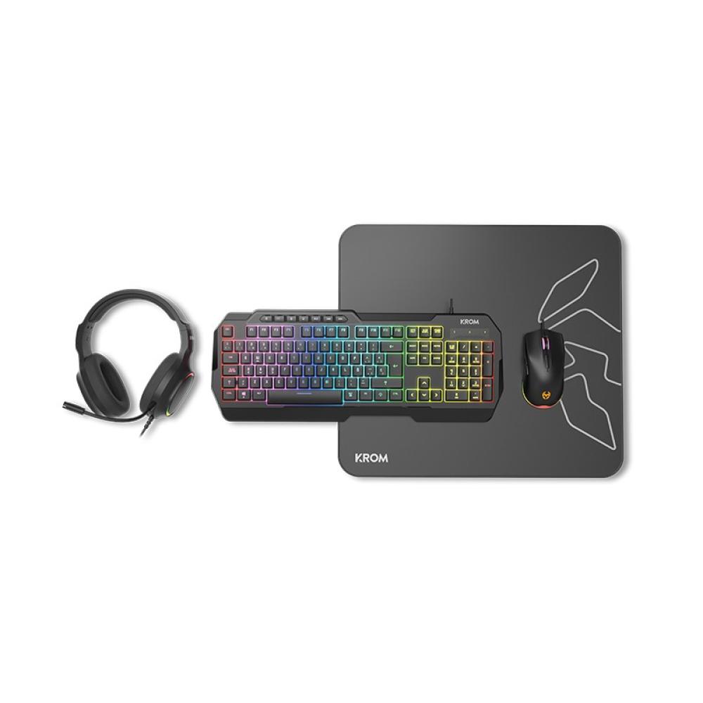 Krom - Kenta 4 in 1 RGB Gaming Kit, Negro