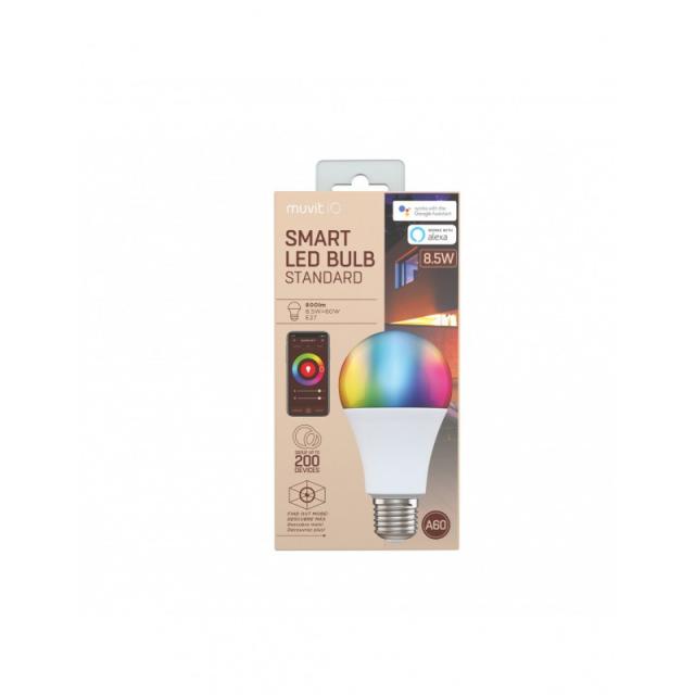Muvit - MIOBULB008 iluminación inteligente Bombilla inteligente Wi-Fi 8,5 W