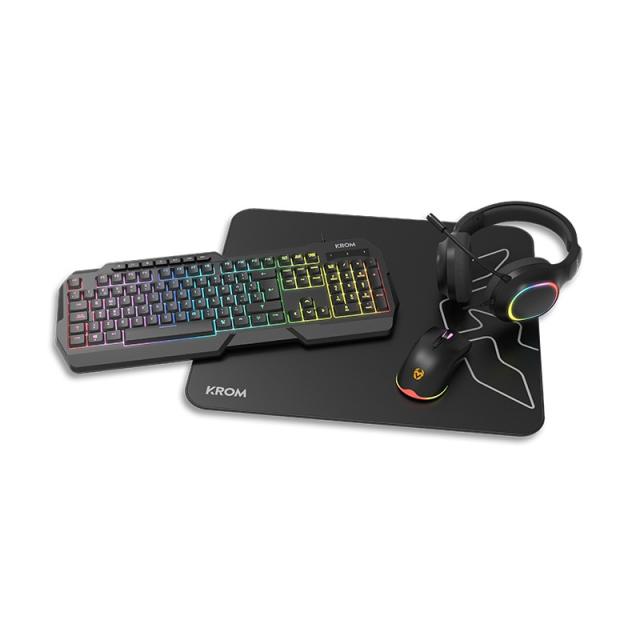 Krom - Kenta 4 in 1 RGB Gaming Kit, Negro