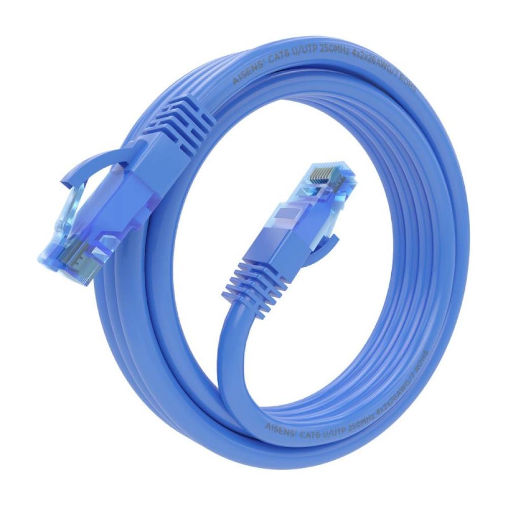 AISENS - Cable De Red Latiguillo RJ45 Cat.6 UTP AWG26 CCA, Azul, 2.0 m