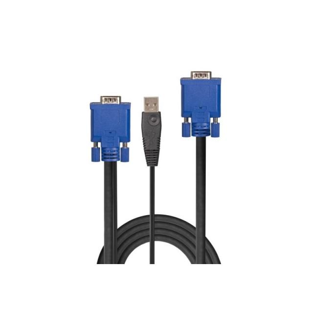 Lindy - 32186 cable para video, teclado y ratón (kvm) Negro, Azul 2 m