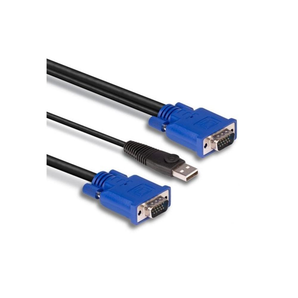 Lindy - 32186 cable para video, teclado y ratón (kvm) Negro, Azul 2 m