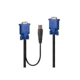 Lindy - 32186 cable para video, teclado y ratón (kvm) Negro, Azul 2 m