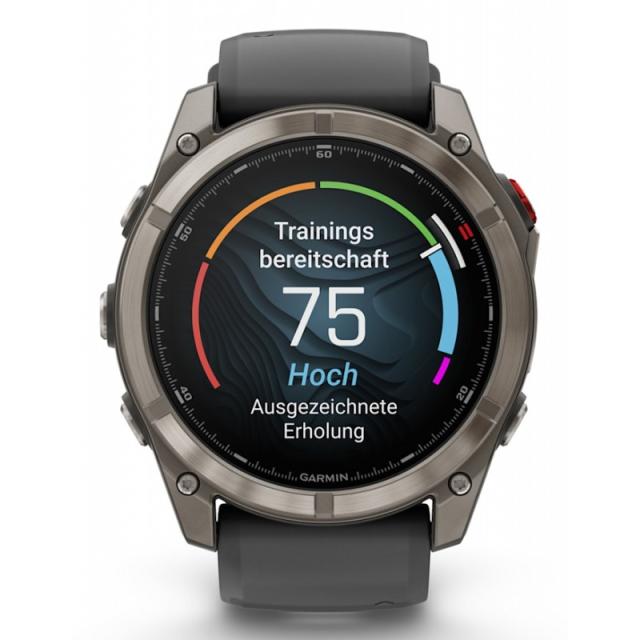 Garmin - fenix 8 Pro 3,56 cm (1.4") AMOLED 51 mm Digital 454 x 454 Pixeles Pantalla táctil Grafito, Titanio Wifi GPS (satélite)
