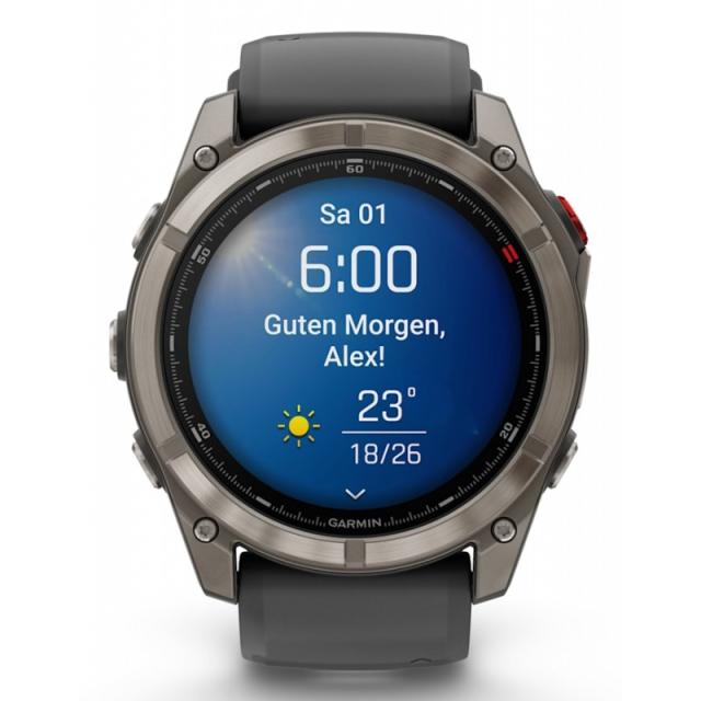 Garmin - fenix 8 Pro 3,56 cm (1.4") AMOLED 51 mm Digital 454 x 454 Pixeles Pantalla táctil Grafito, Titanio Wifi GPS (satélite)