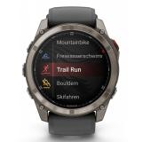 Garmin - fenix 8 Pro 3,56 cm (1.4") AMOLED 51 mm Digital 454 x 454 Pixeles Pantalla táctil Grafito, Titanio Wifi GPS (satélite)